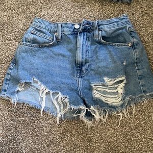 High waisted jean shorts